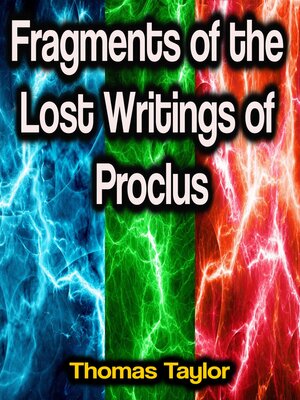 cover image of Fragments of the Lost Writings of Proclus